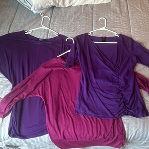 Lot: 3 women’s tops, purple